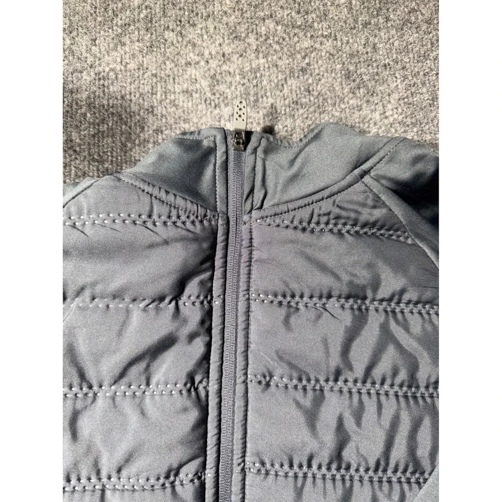 Russell Mens Dri-Power 360 Hybrid Training Jacket Gray Quilted Full Zip Large